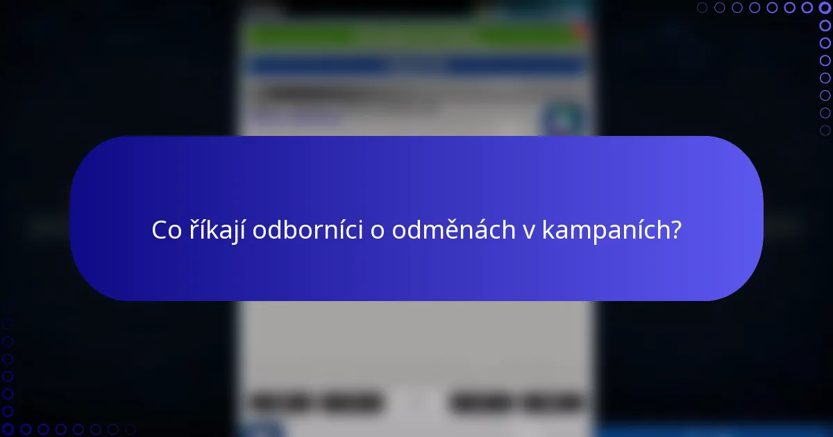 Co říkají odborníci o odměnách v kampaních?