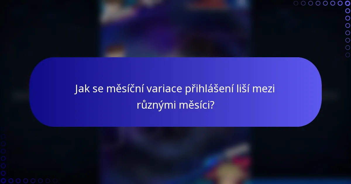 Jak se měsíční variace přihlášení liší mezi různými měsíci?