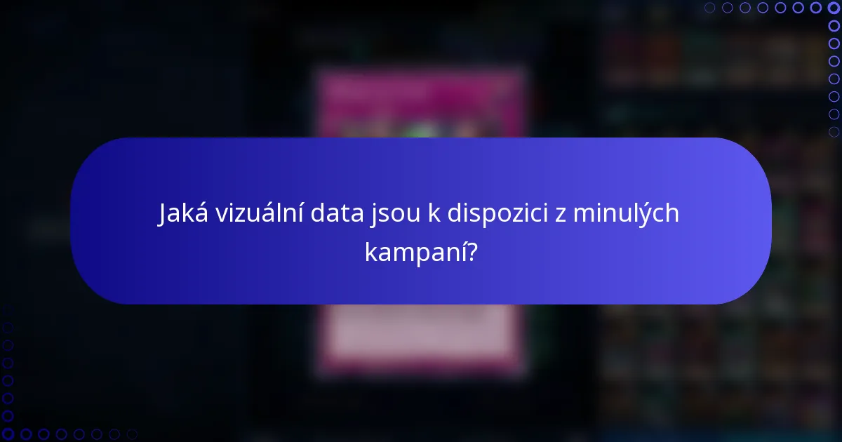 Jaká vizuální data jsou k dispozici z minulých kampaní?