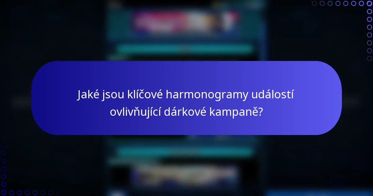 Jaké jsou klíčové harmonogramy událostí ovlivňující dárkové kampaně?